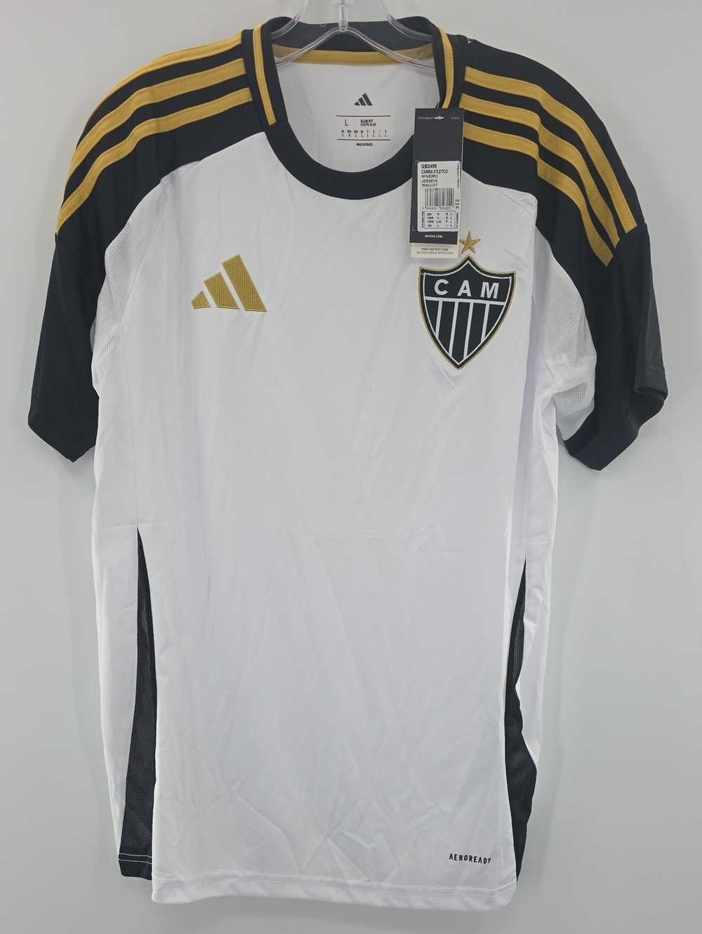 adidas White Black and Gold Atlético Mineiro Training Jersey